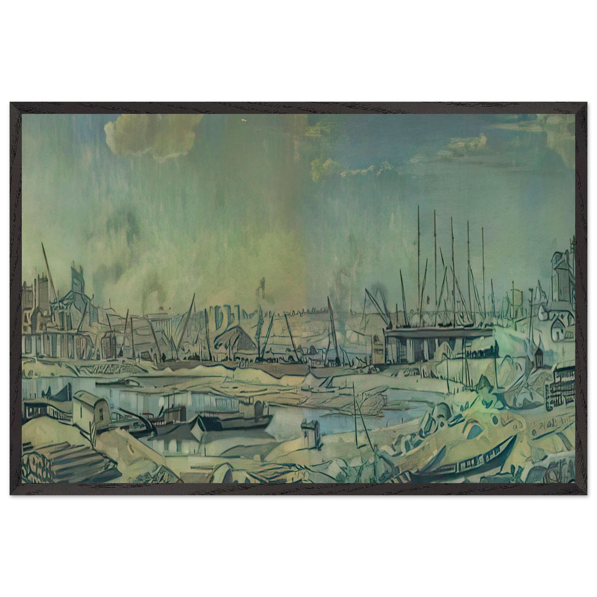 The Industrial Landscape by Konstantin Bogaevsky, framed poster