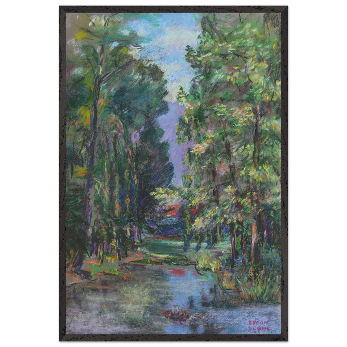 The Lake in the Forest by Kimon Loghi, framed poster