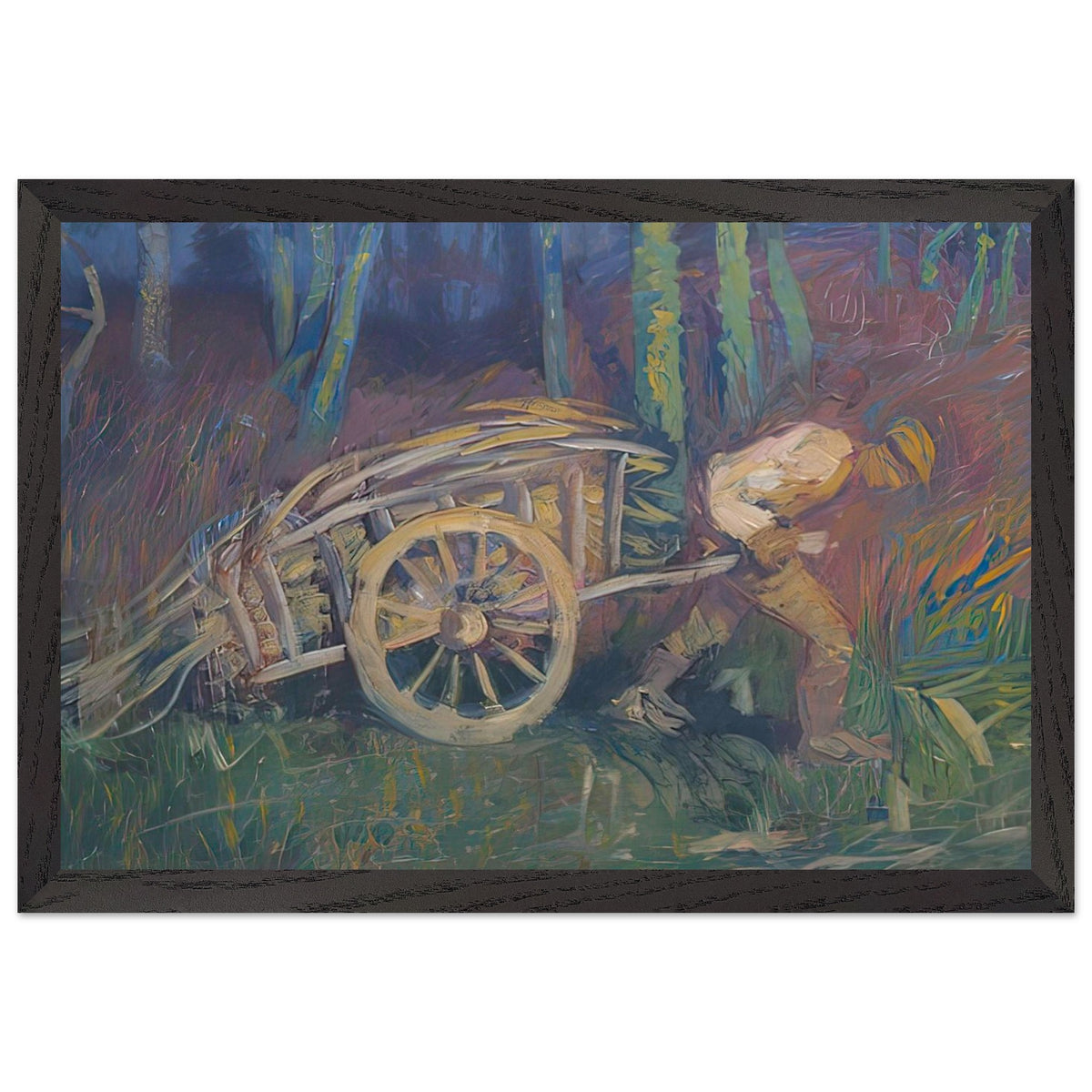 The Man with the Cart by Ivan Grohar, framed poster, view 2