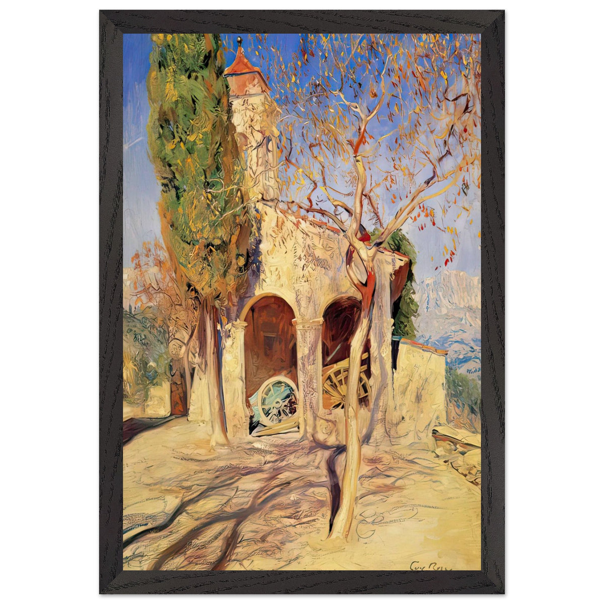 The Old Church at Cagnes by Guy Rose, framed poster, view 2