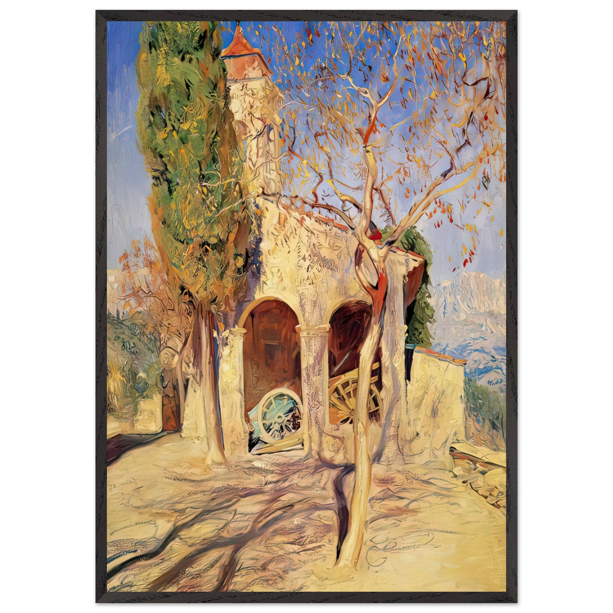 The Old Church at Cagnes by Guy Rose, framed poster, view 3