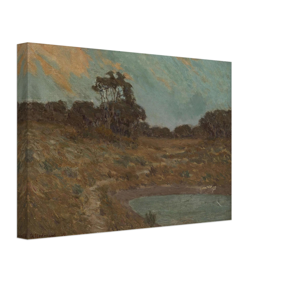 The Old Pond by Granville Redmond, canvas, view 2