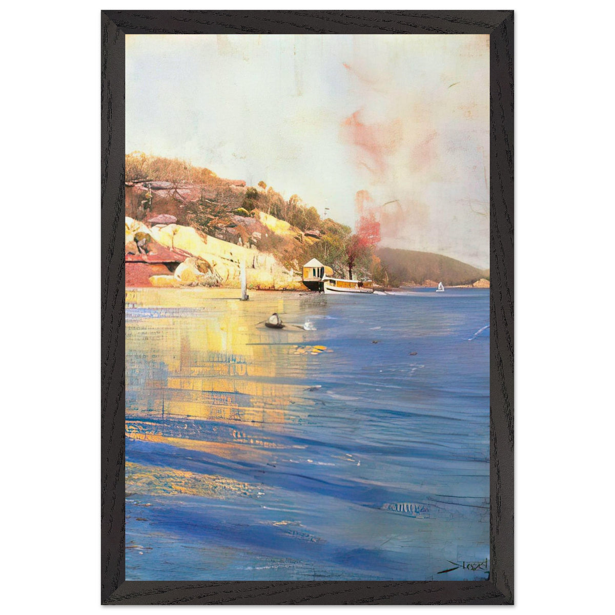 The Point Wharf, Mosman Bay by Arthur Streeton, framed poster, view 2