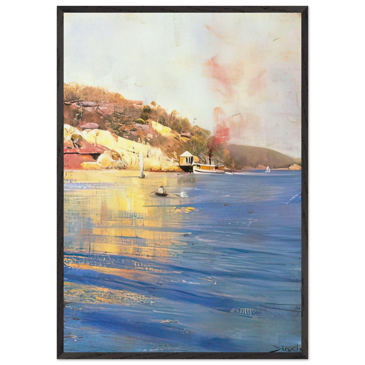The Point Wharf, Mosman Bay by Arthur Streeton, framed poster, view 3