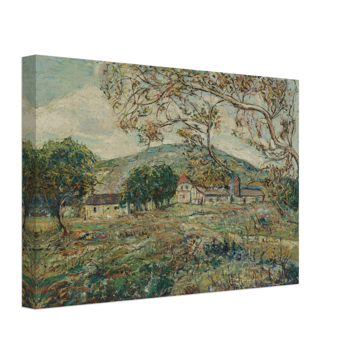 The Red Turret by Ernest Lawson, canvas, view 2