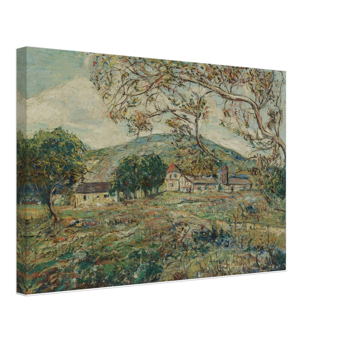 The Red Turret by Ernest Lawson, canvas
