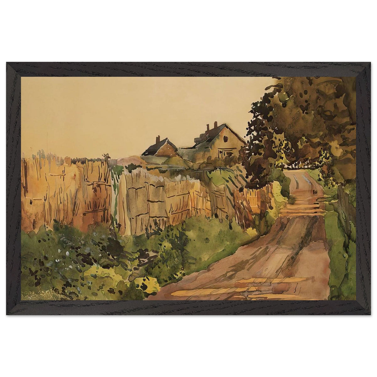The Road in the Country by Konstantin Somov, framed poster, view 2