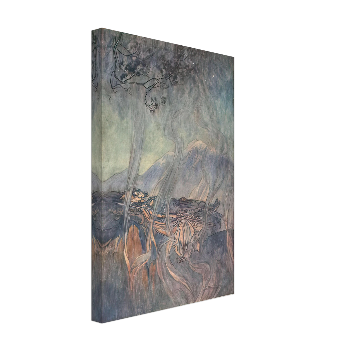 The Sleep of Brunhilde by Arthur Rackham, canvas, view 2