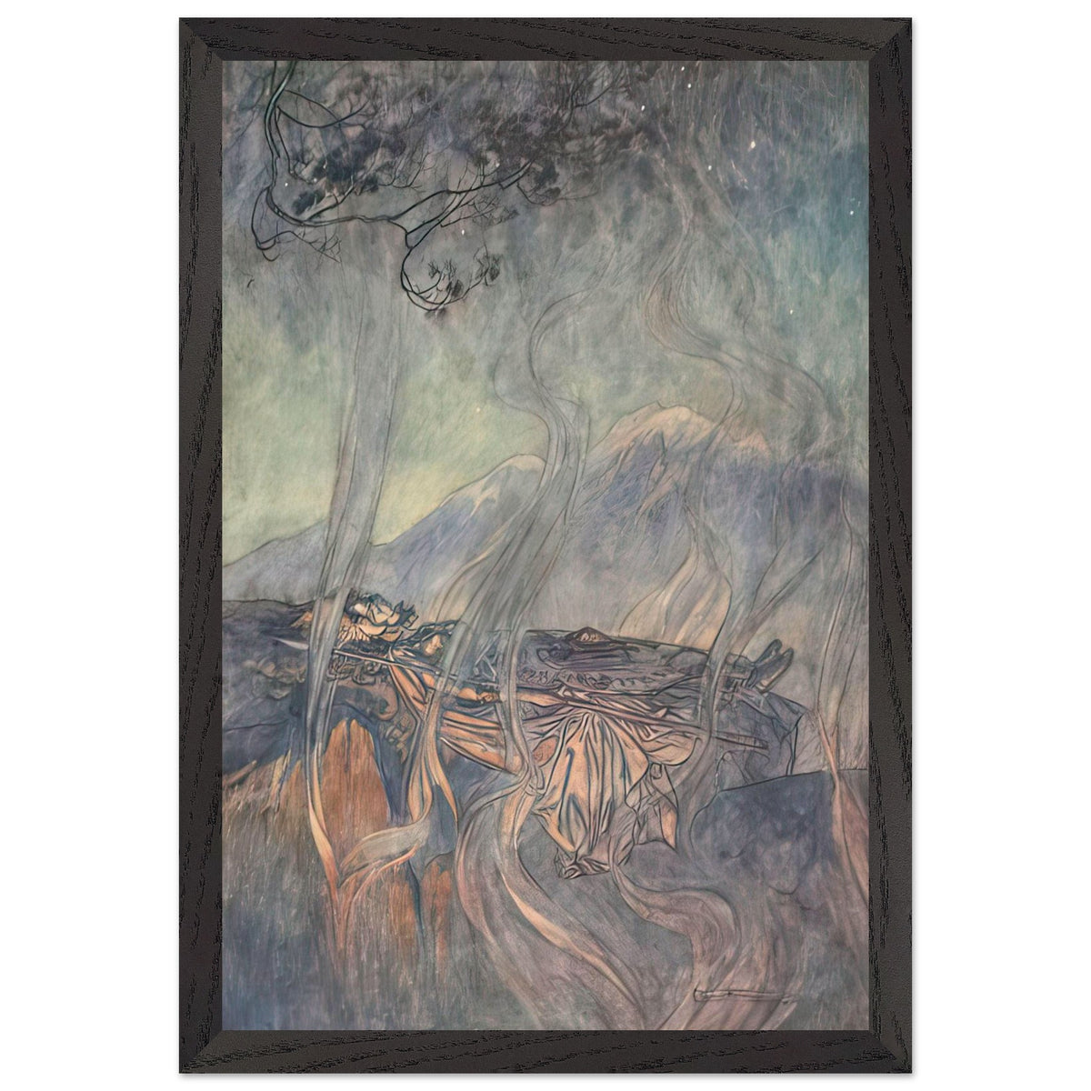 The Sleep of Brunhilde by Arthur Rackham, framed poster, view 2