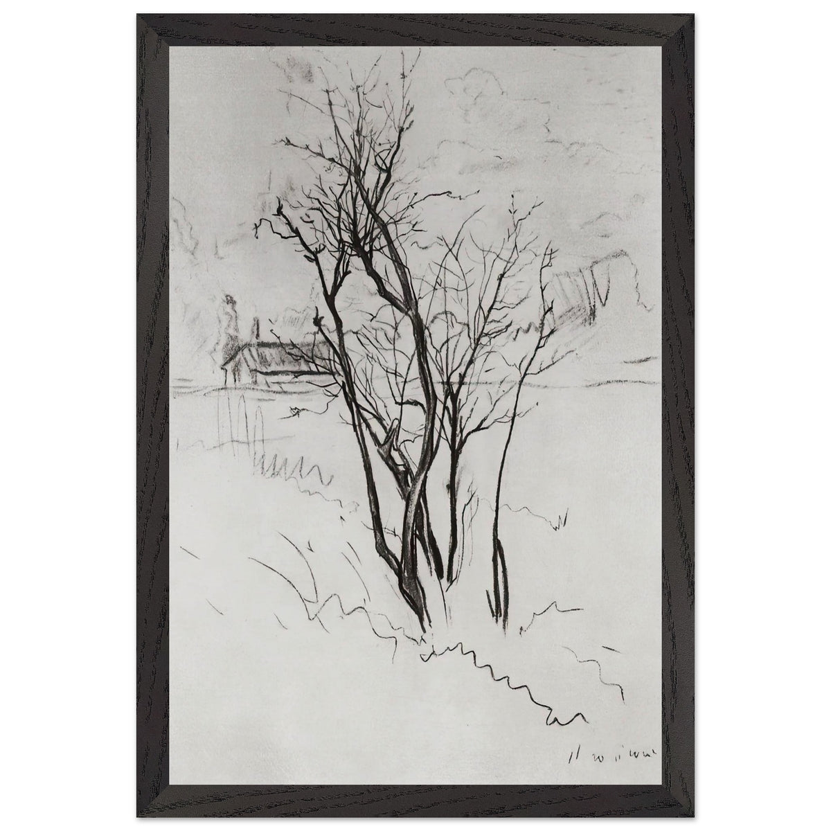 The Tree in the Field by Konstantin Somov, framed poster, view 2