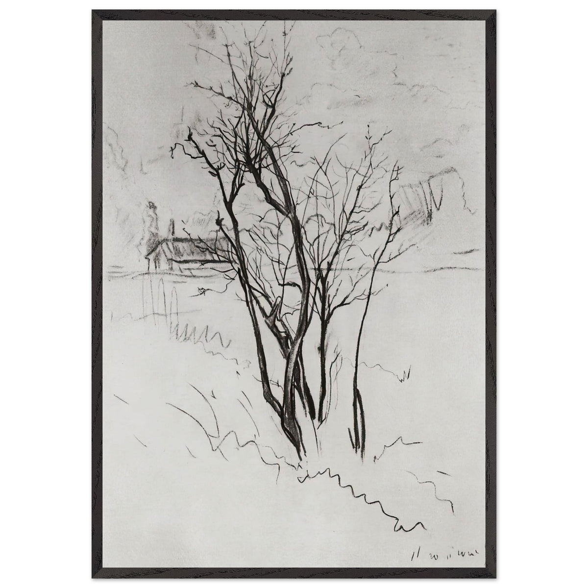 The Tree in the Field by Konstantin Somov, framed poster, view 3