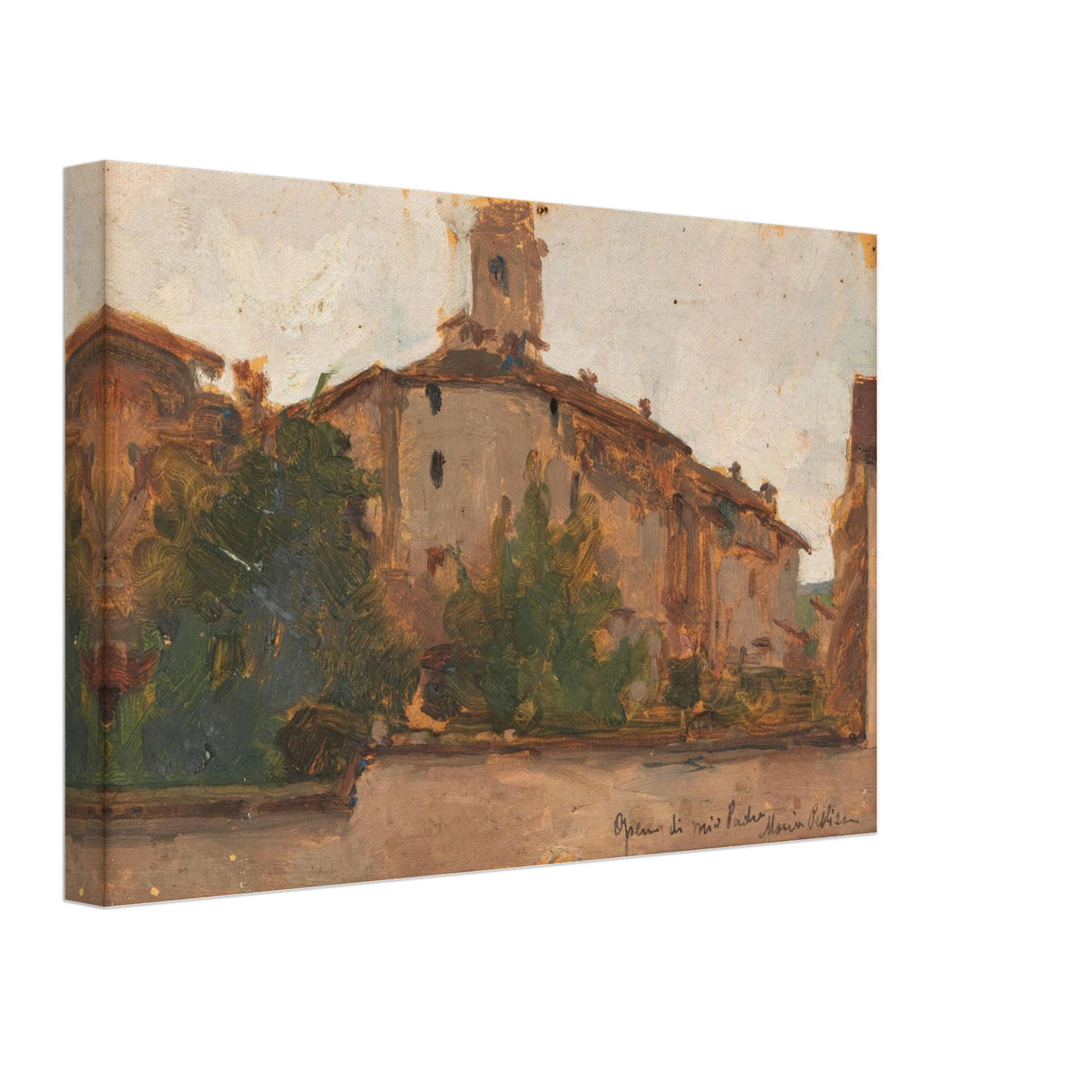 The Village of Volpedo with the Church of San Pietro Apostolo by Pellizza da Volpedo, canvas, view 2