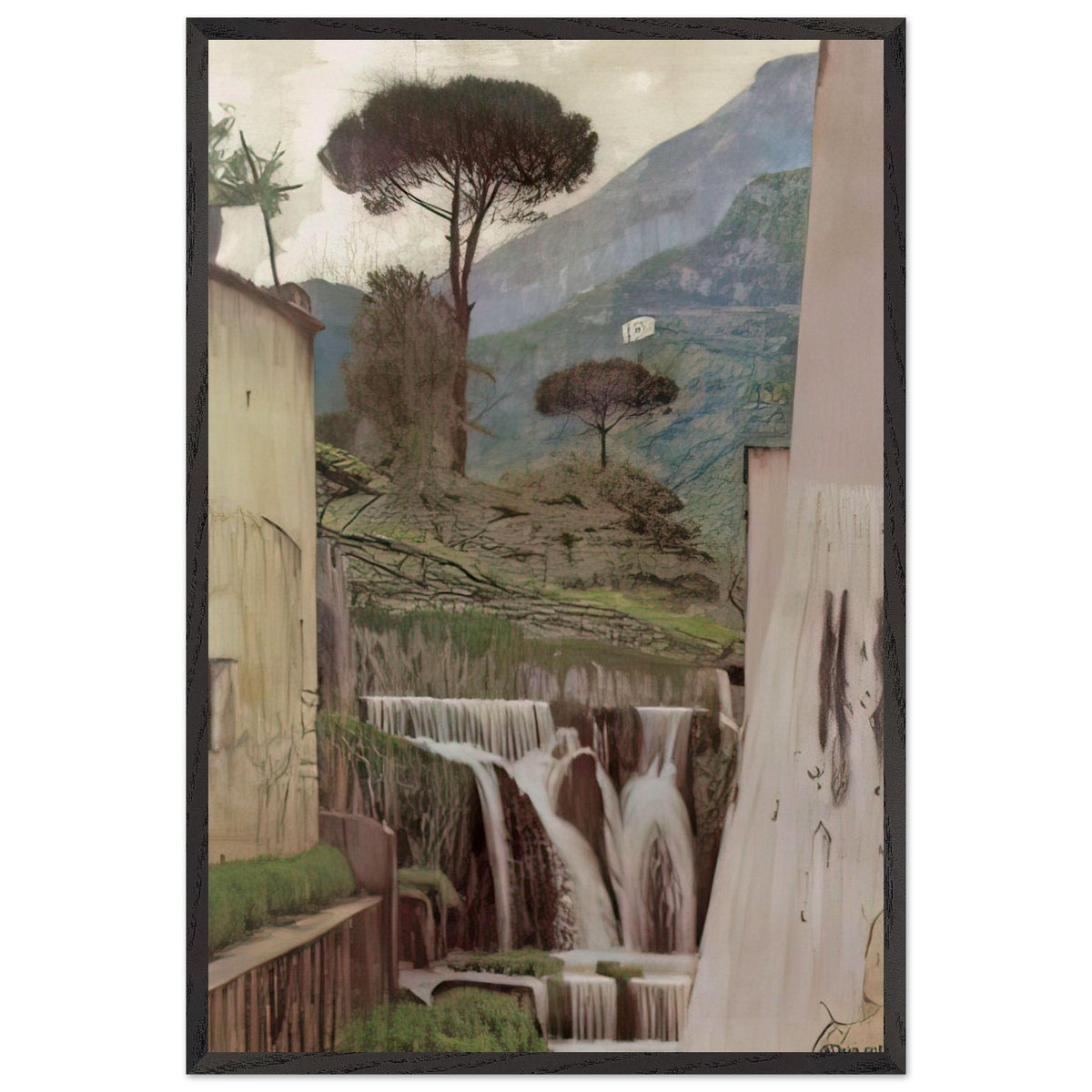 The Waterfall by Edward Okuń, framed poster