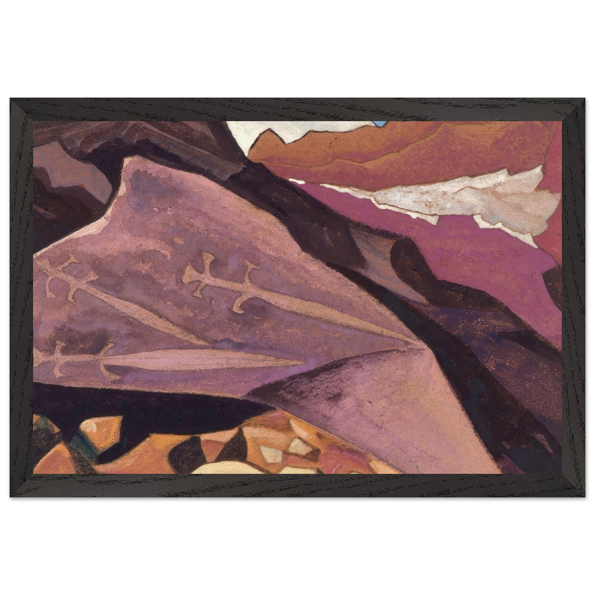 Three Swords. Paintings on the Stone by Nicholas Roerich, framed poster, view 2