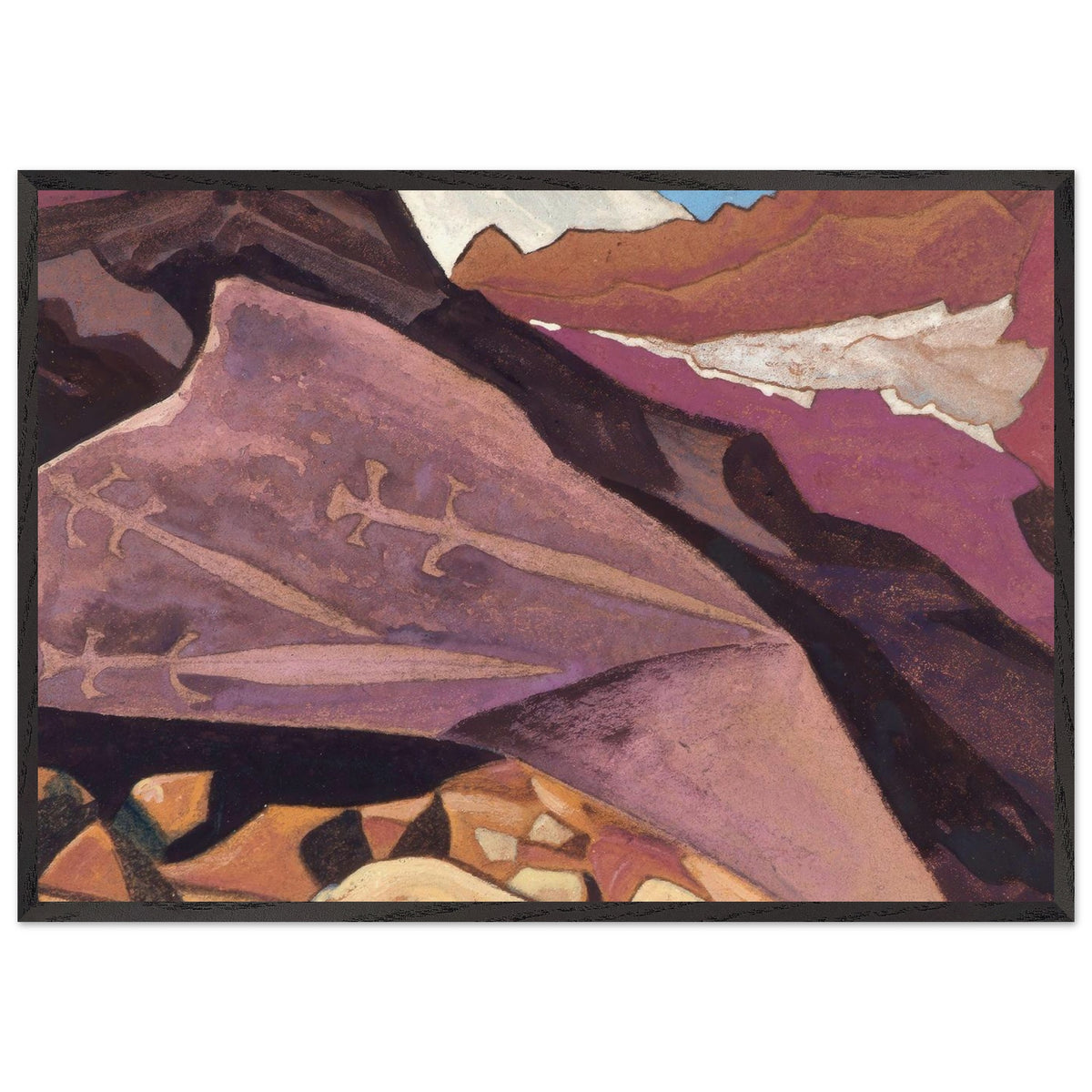 Three Swords. Paintings on the Stone by Nicholas Roerich, framed poster, view 3