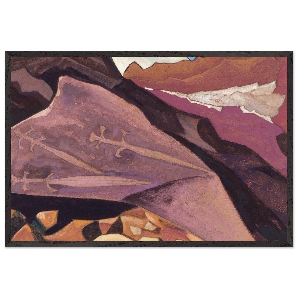 Three Swords. Paintings on the Stone by Nicholas Roerich, framed poster
