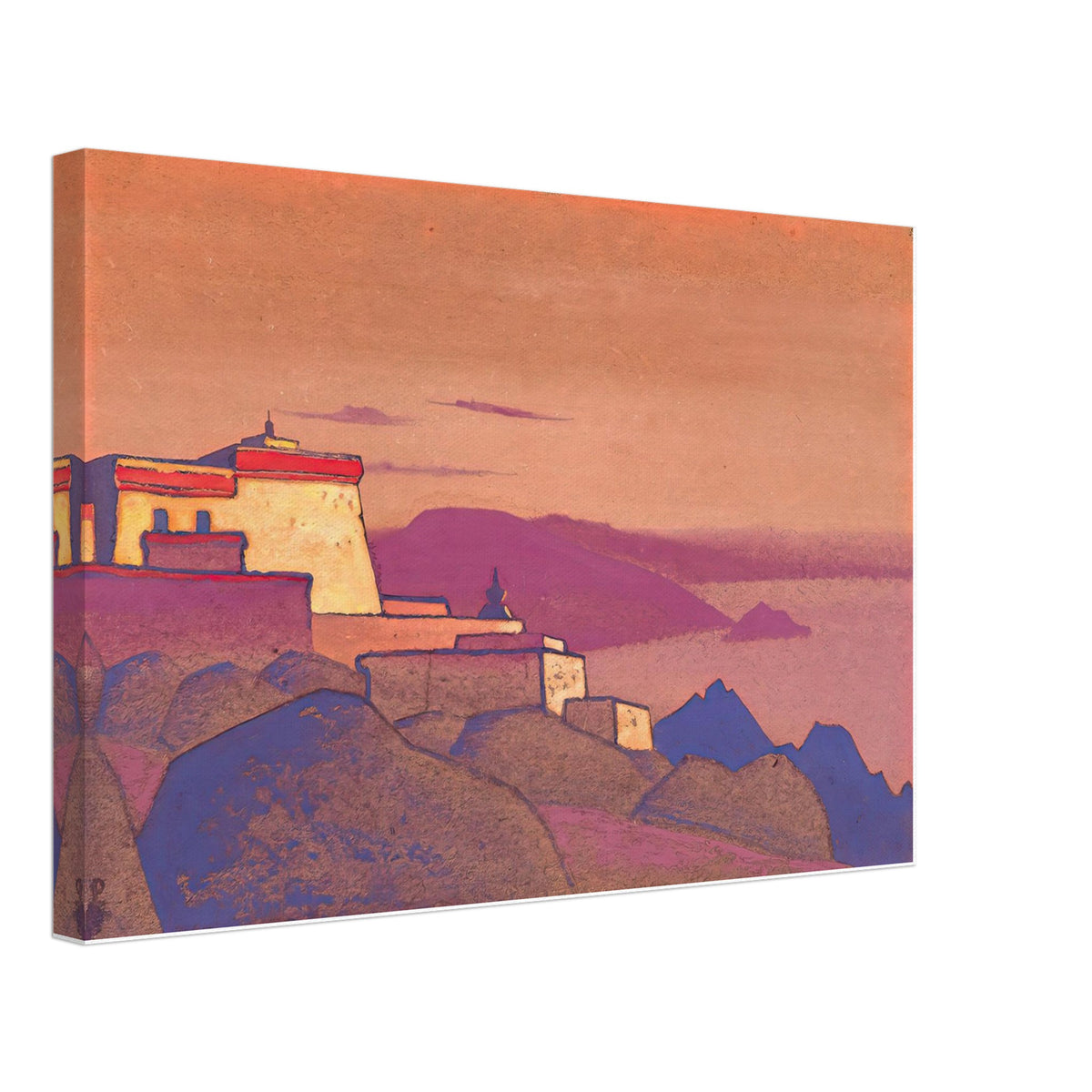 Tibet. Monastery Gelug-pa by Nicholas Roerich, canvas