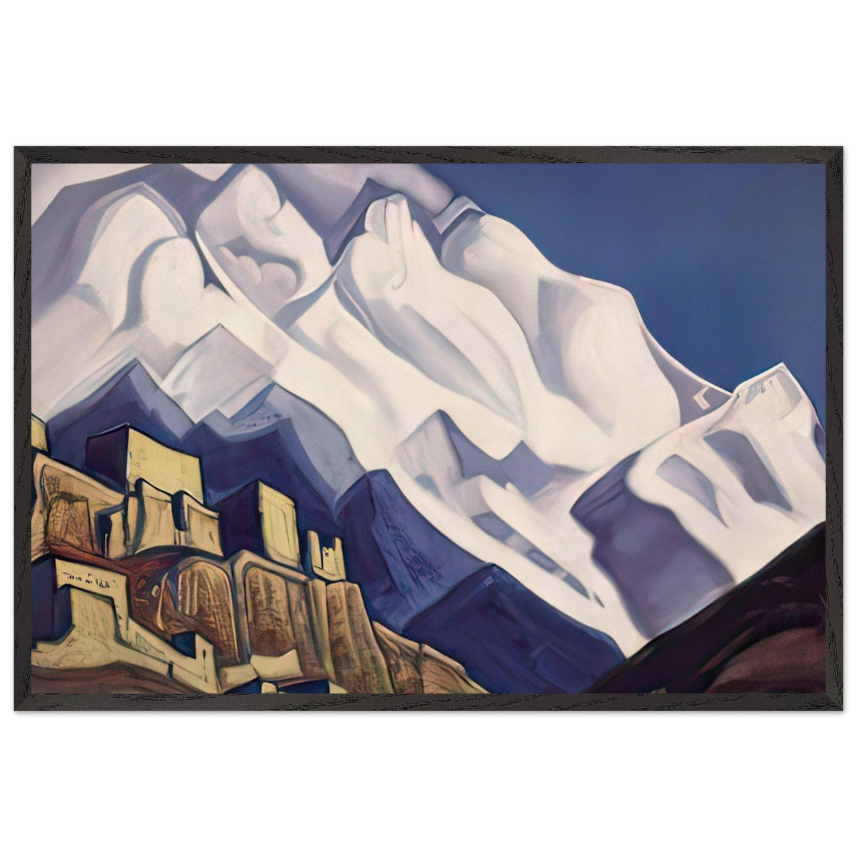 Tibet. Monastery in the Mountains (Rakaposhi) by Nicholas Roerich, framed poster