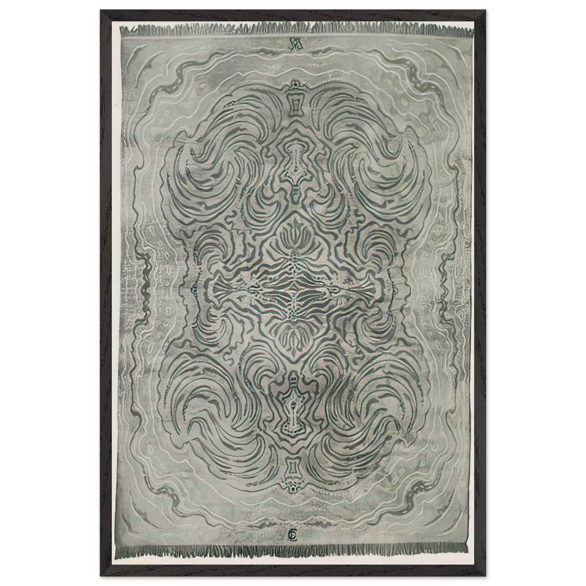 Tiger Carpet Design by Otto Eckmann, framed poster