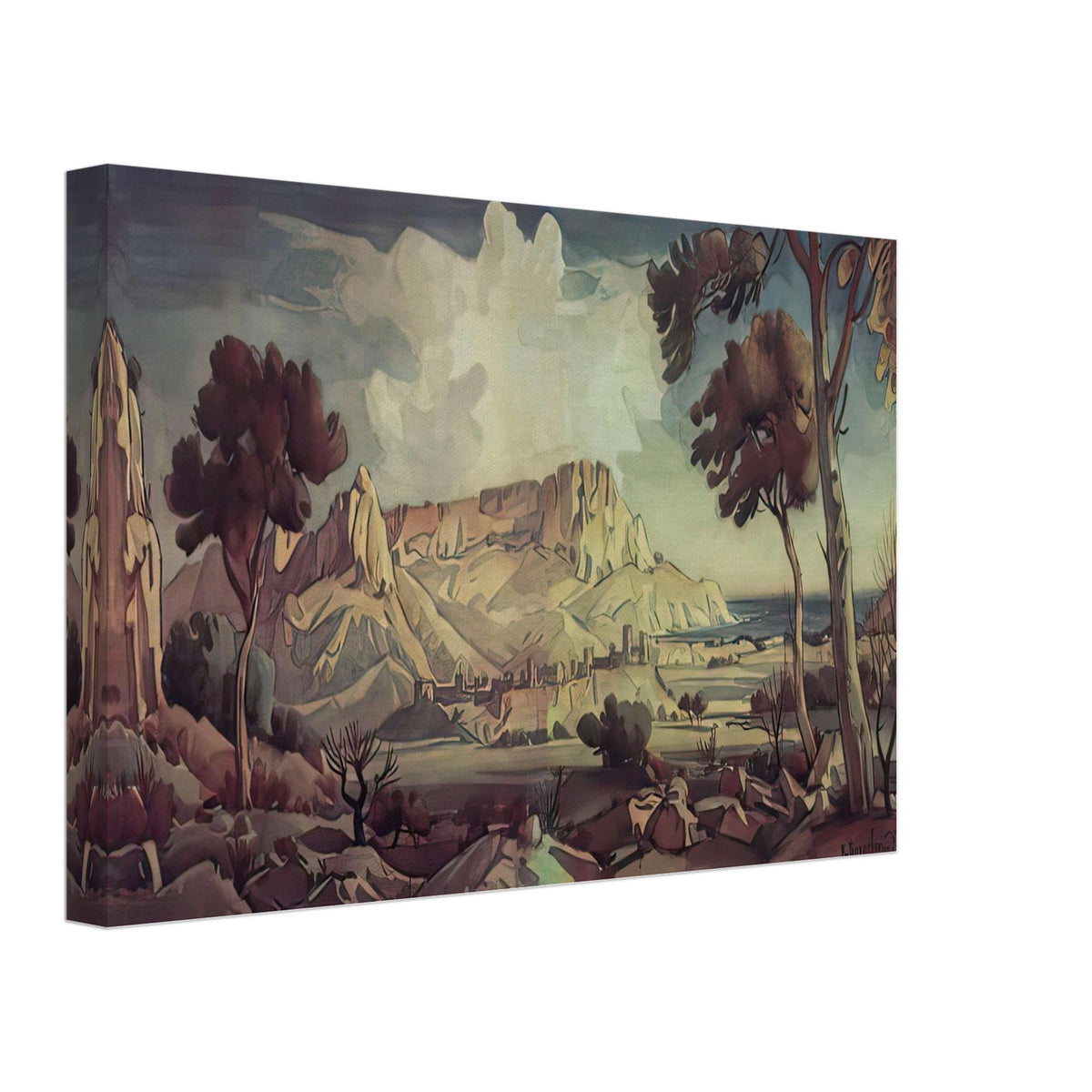 Town in the Valley by Konstantin Bogaevsky, canvas, view 2
