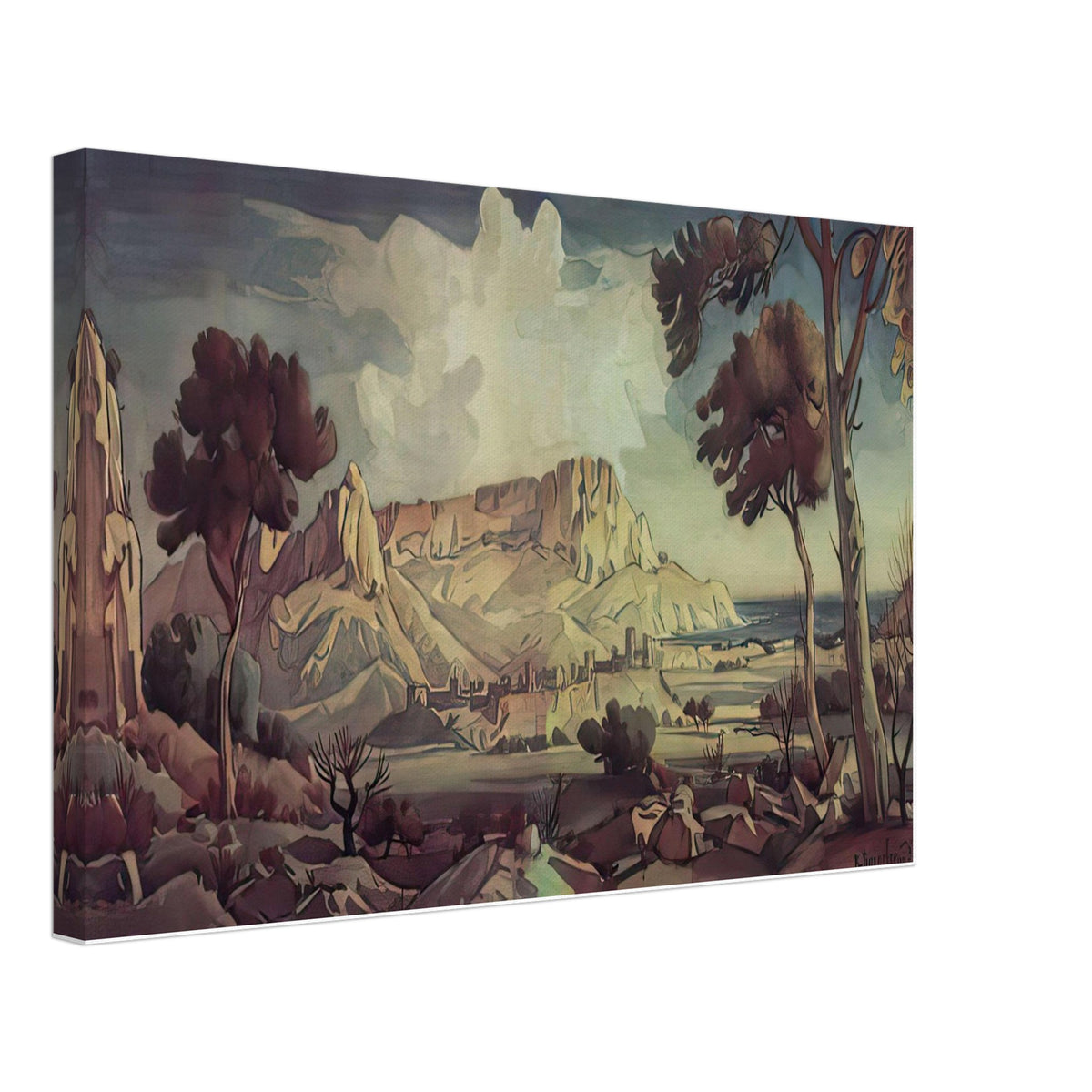 Town in the Valley by Konstantin Bogaevsky, canvas