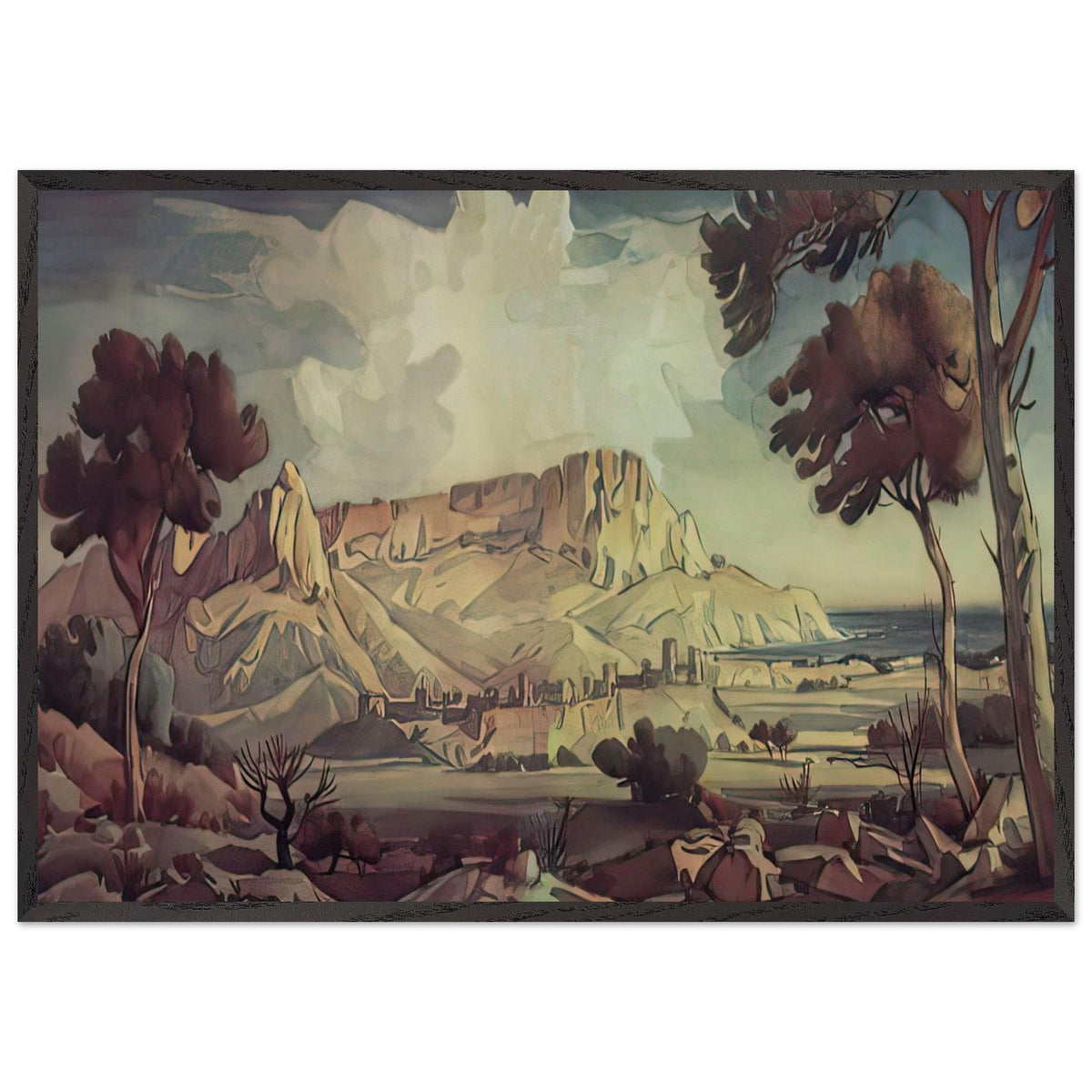 Town in the Valley by Konstantin Bogaevsky, framed poster, view 3