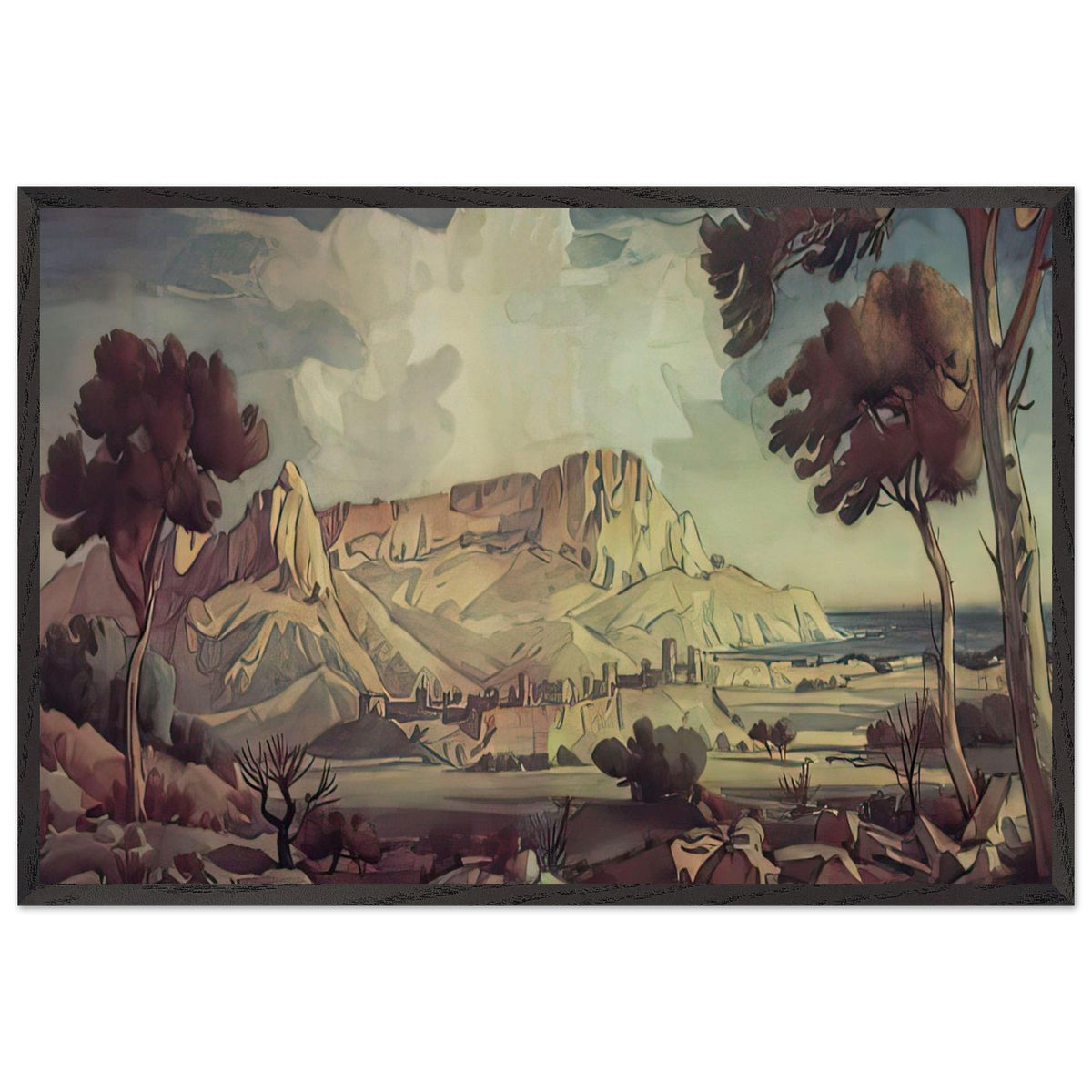 Town in the Valley by Konstantin Bogaevsky, framed poster
