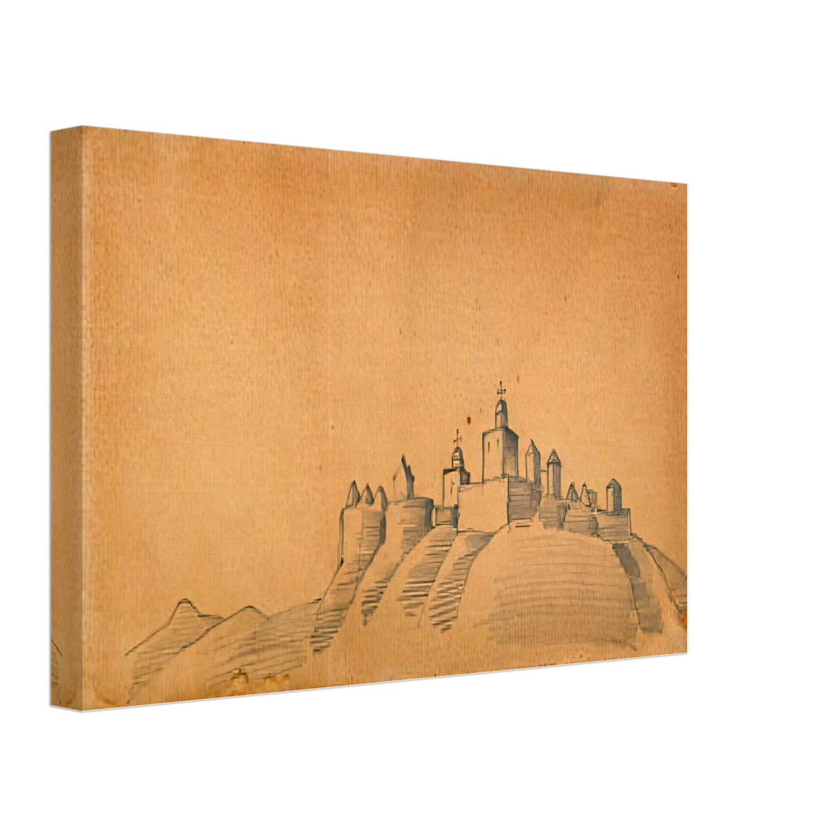 Town (Monastery on Hills) by Nicholas Roerich, canvas, view 2