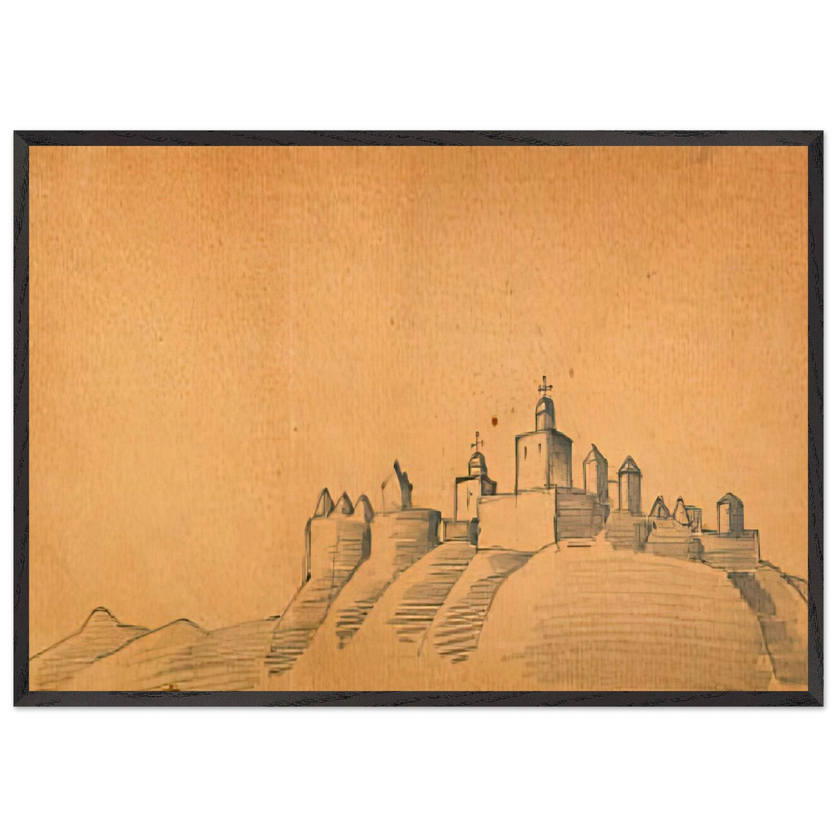 Town (Monastery on Hills) by Nicholas Roerich, framed poster, view 3