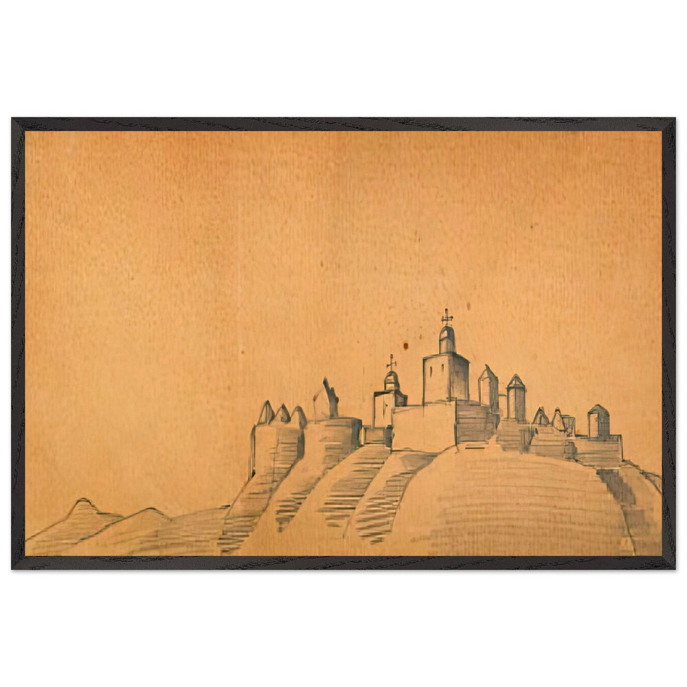 Town (Monastery on Hills) by Nicholas Roerich, framed poster