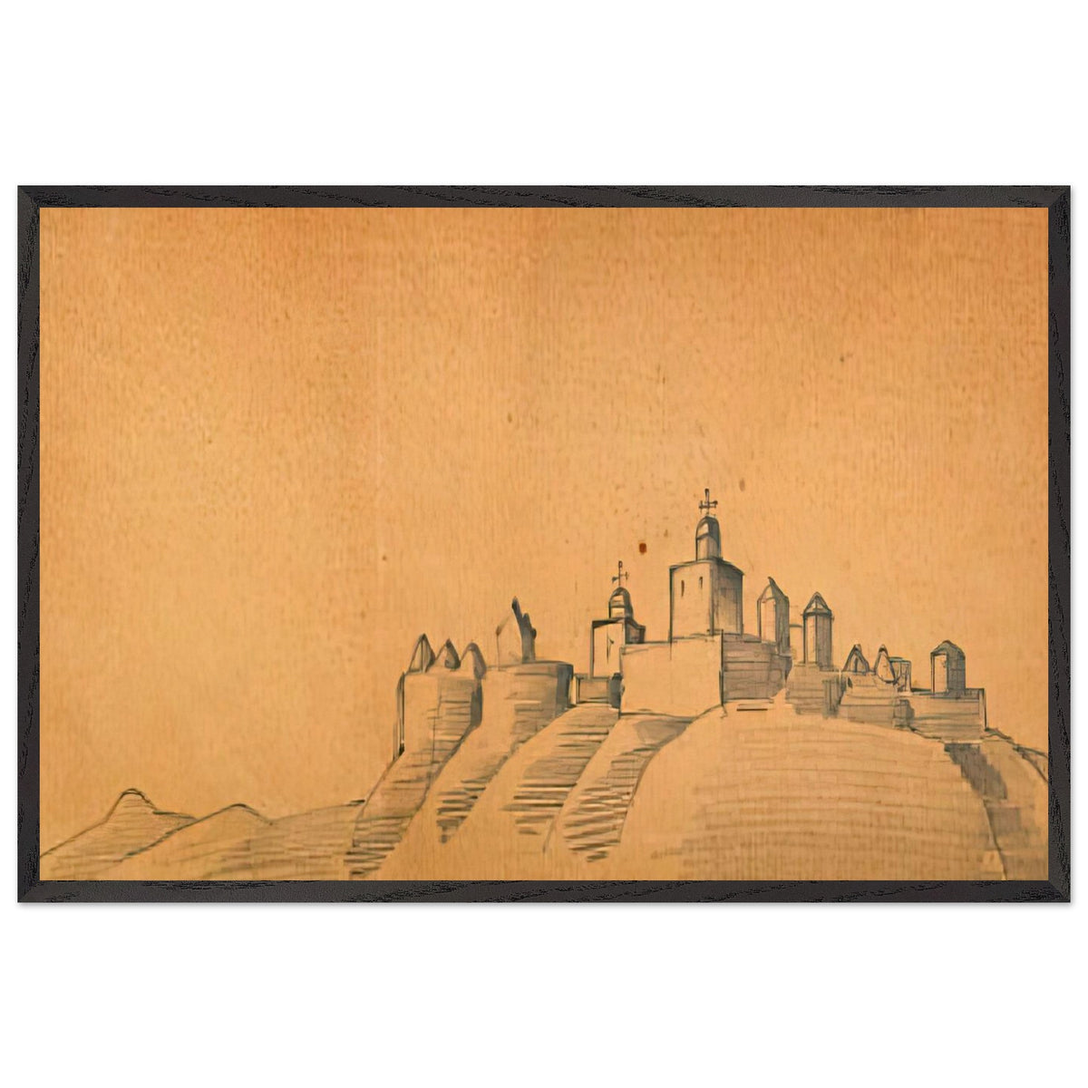 Town (Monastery on Hills) by Nicholas Roerich, framed poster