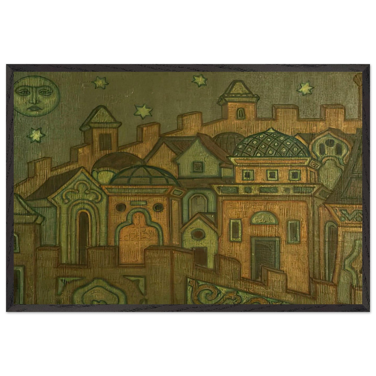 Towns by Nicholas Roerich, framed poster