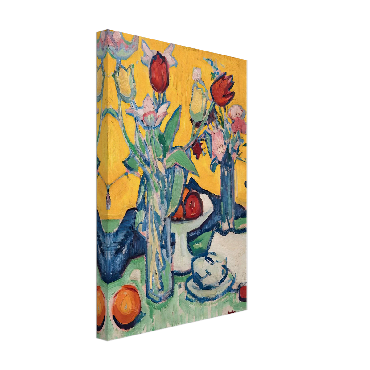 Tulips and Cups by Samuel Peploe, canvas, view 2