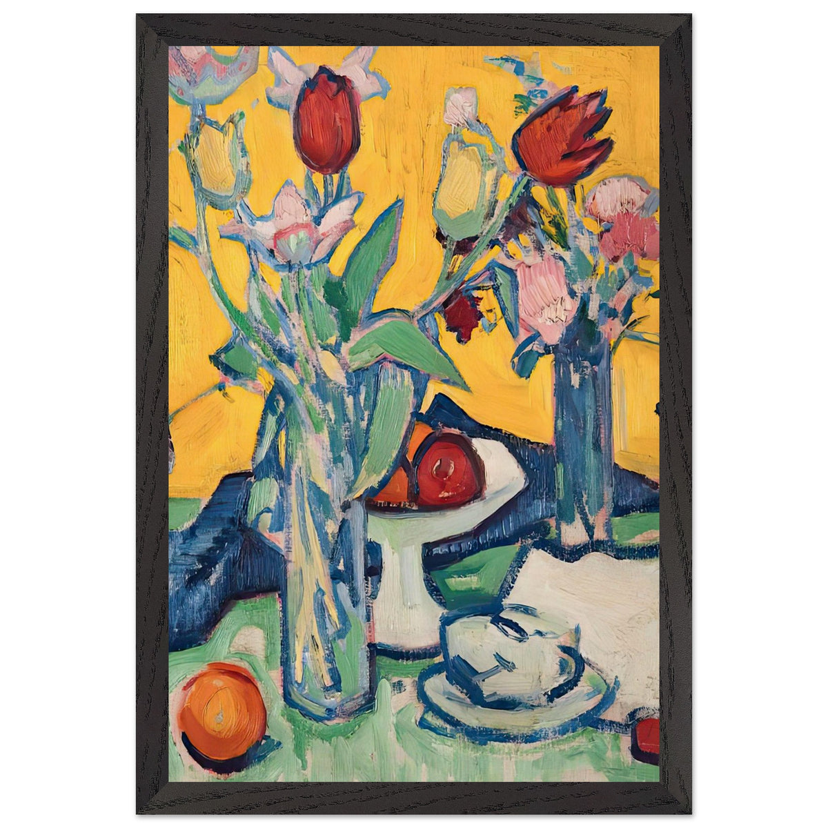 Tulips and Cups by Samuel Peploe, framed poster, view 2