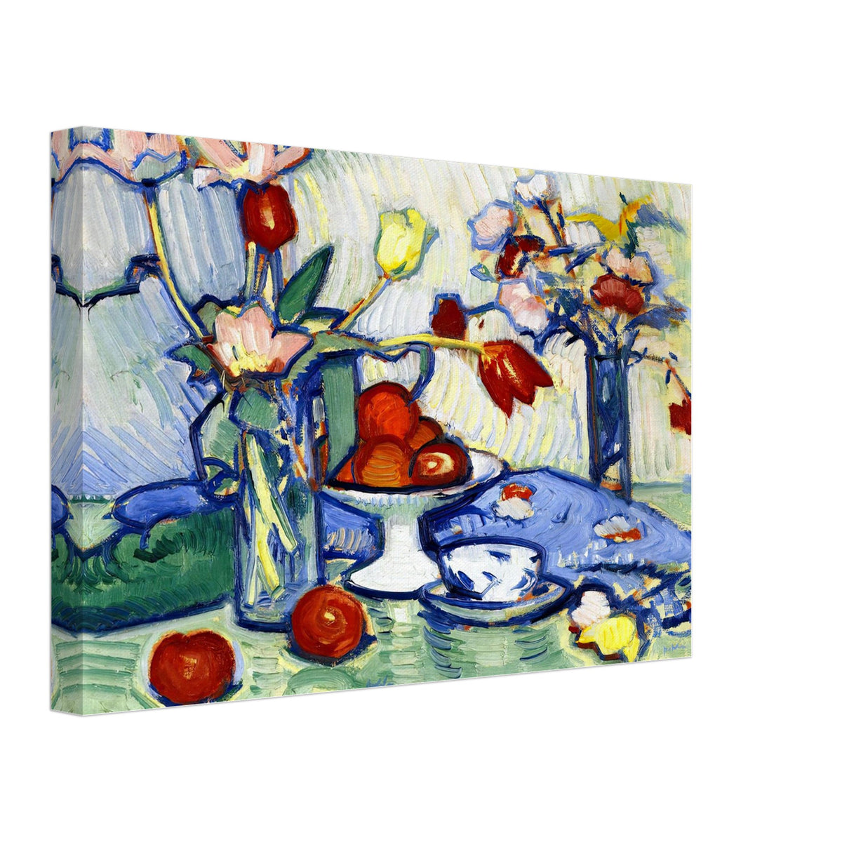 Tulips and Fruit by Samuel Peploe, canvas, view 2