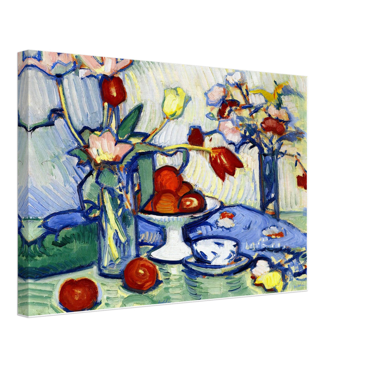 Tulips and Fruit by Samuel Peploe, canvas