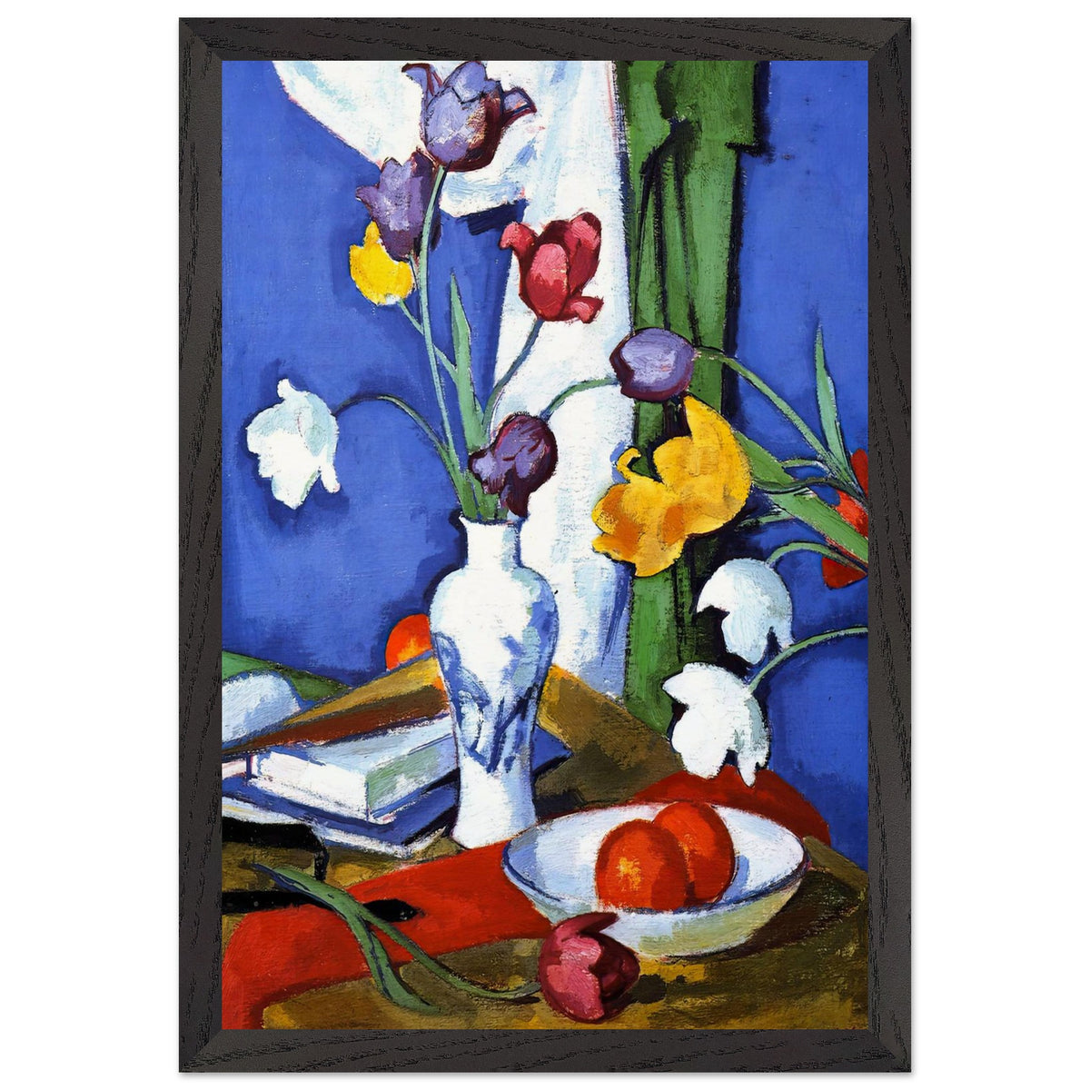 Tulips and Fruit by Samuel Peploe, framed poster, view 2