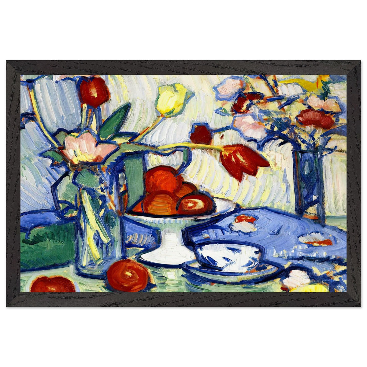 Tulips and Fruit by Samuel Peploe, framed poster, view 2