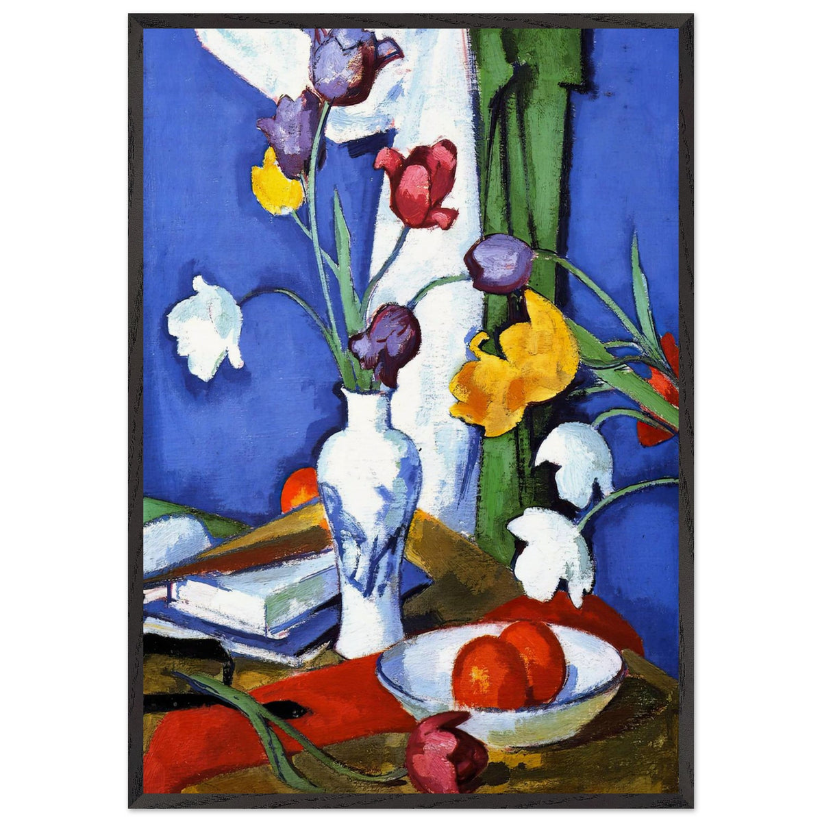 Tulips and Fruit by Samuel Peploe, framed poster, view 3