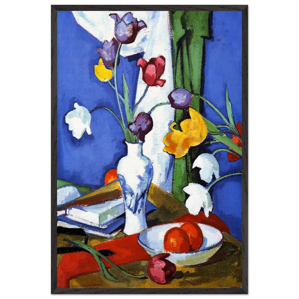 Tulips and Fruit by Samuel Peploe, framed poster