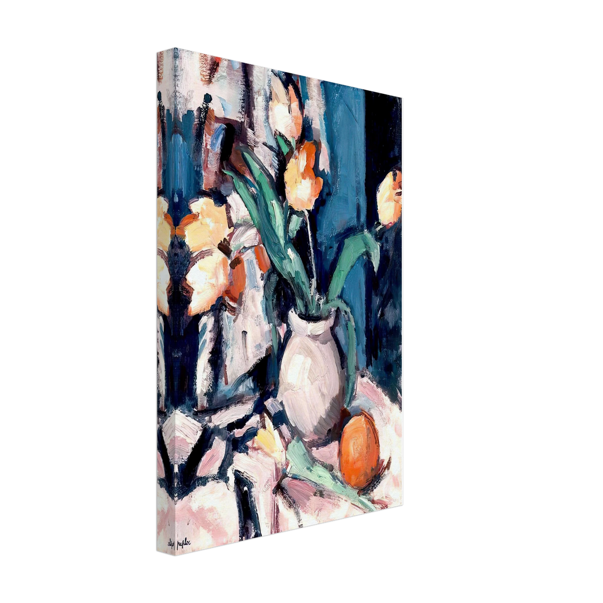 Tulips in a Brown Jar by Samuel Peploe, canvas, view 2