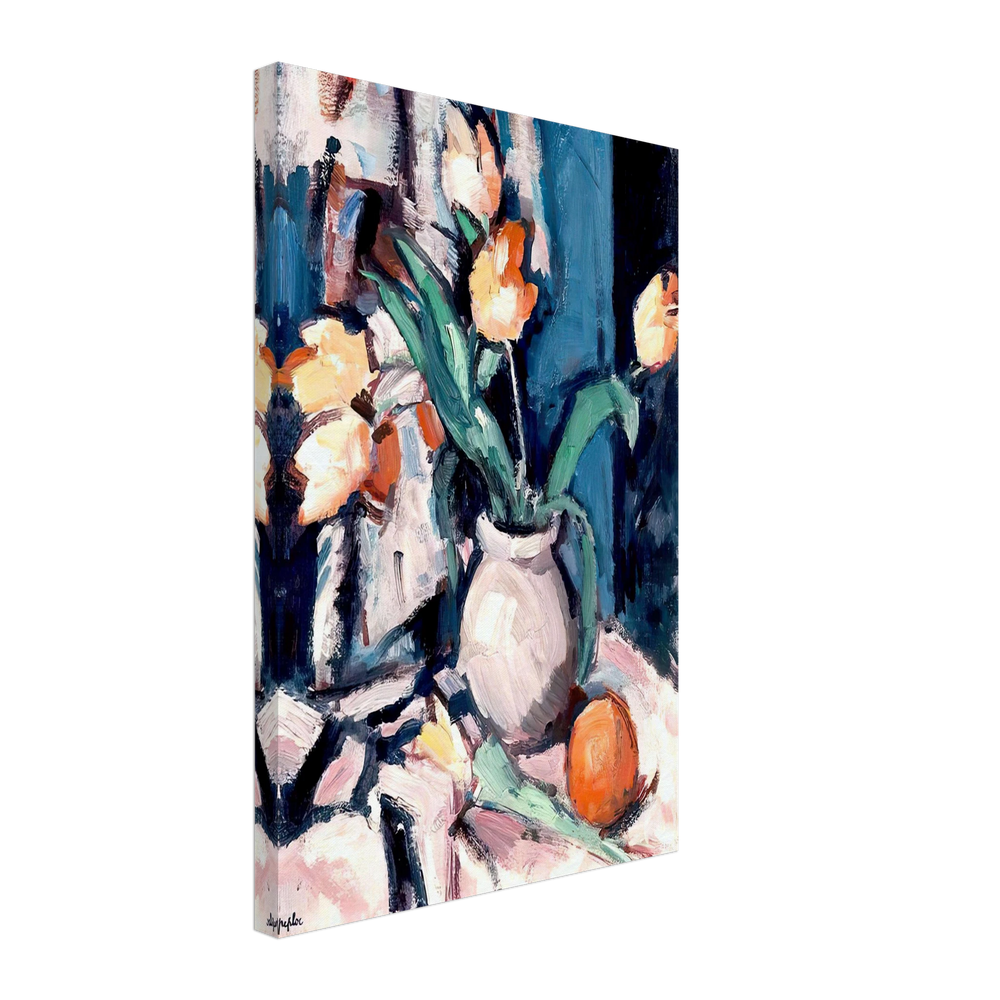 Tulips in a Brown Jar by Samuel Peploe, canvas