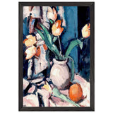 Tulips in a Brown Jar by Samuel Peploe, framed poster, view 2