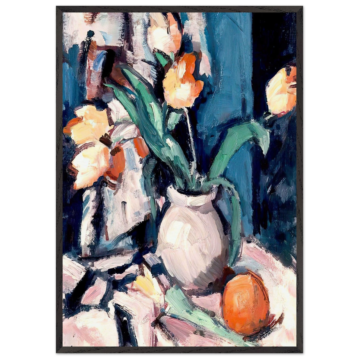 Tulips in a Brown Jar by Samuel Peploe, framed poster, view 3