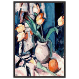 Tulips in a Brown Jar by Samuel Peploe, framed poster