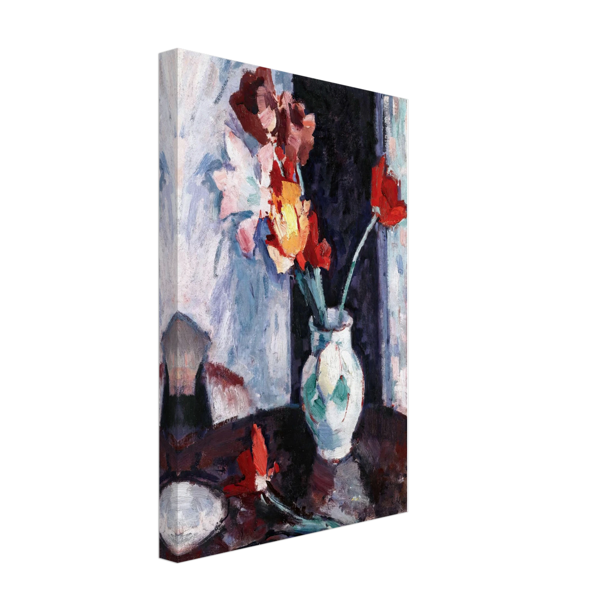 Tulips in a White Vase by Samuel Peploe, canvas, view 2