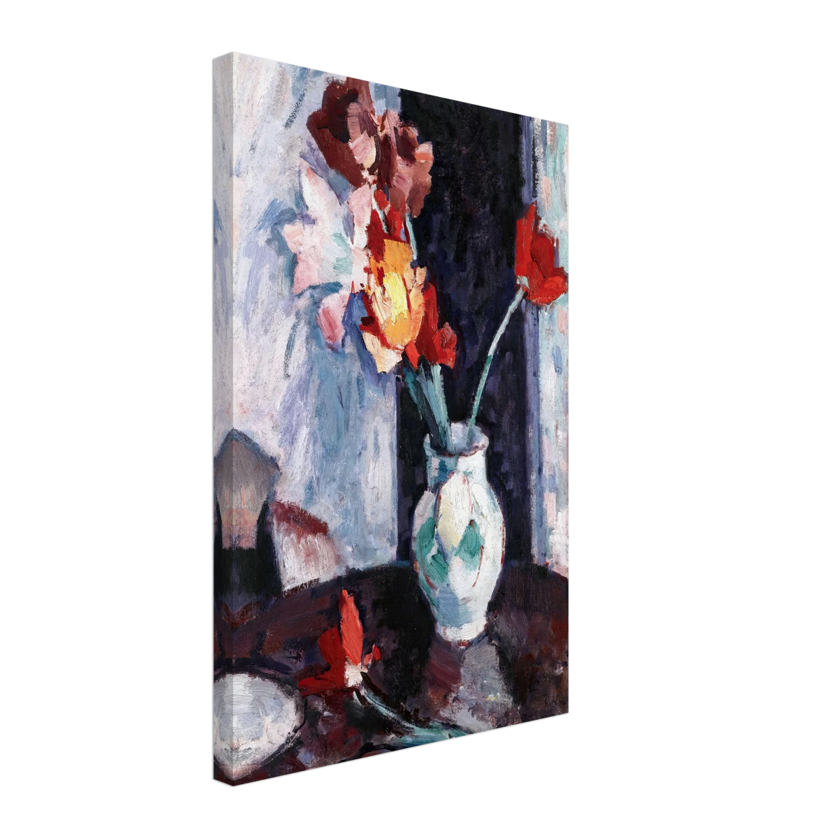 Tulips in a White Vase by Samuel Peploe, canvas