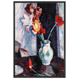 Tulips in a White Vase by Samuel Peploe, framed poster