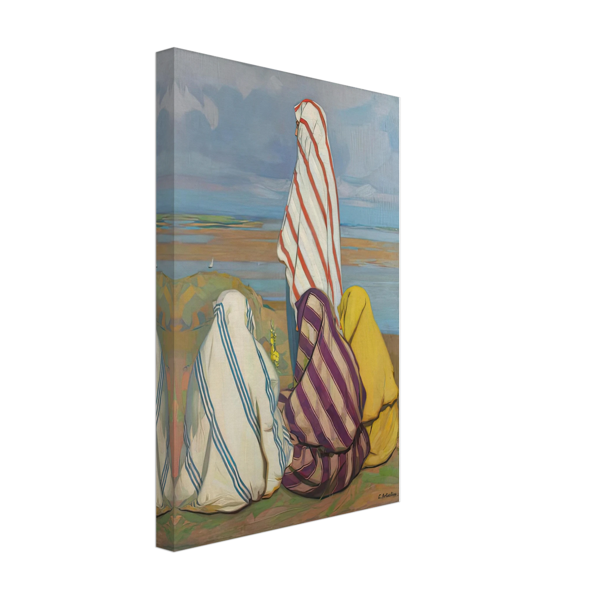 Turk Women on the Shore of Danube by Constantin Artachino, canvas, view 2
