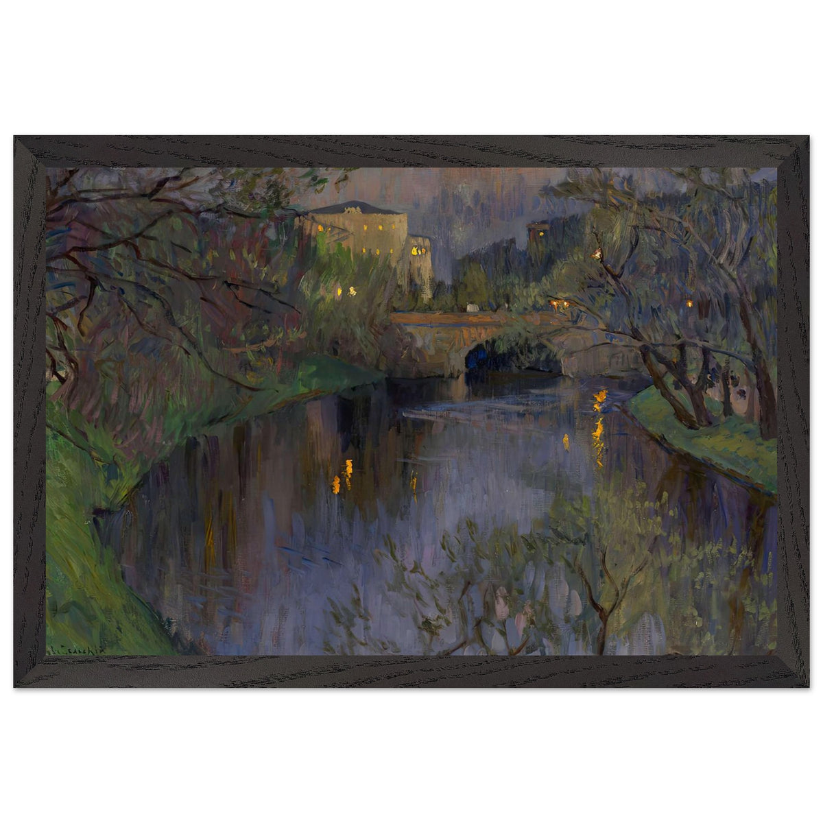 Twighlight in Riga by Nikolay Bogdanov-Belsky, framed poster, view 2